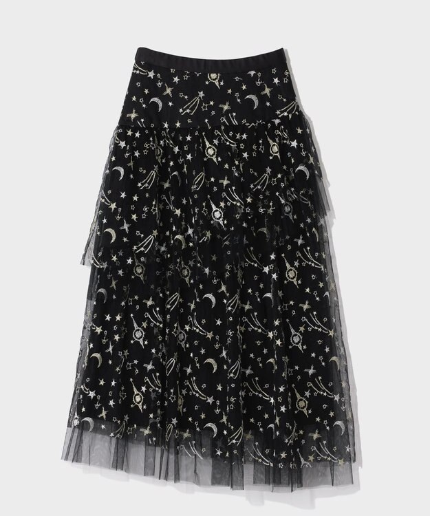 GRACE CONTINENTAL スペースembチュールスカート ブラック