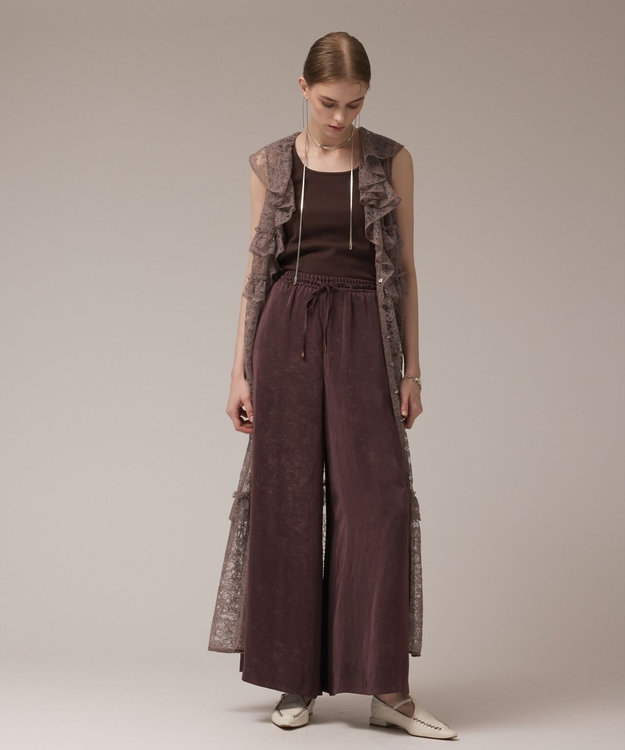 GRACE CONTINENTAL フリルカラーレースワンピース グレー