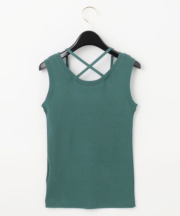 GRACE CONTINENTAL リブタンクニットトップ グリーン