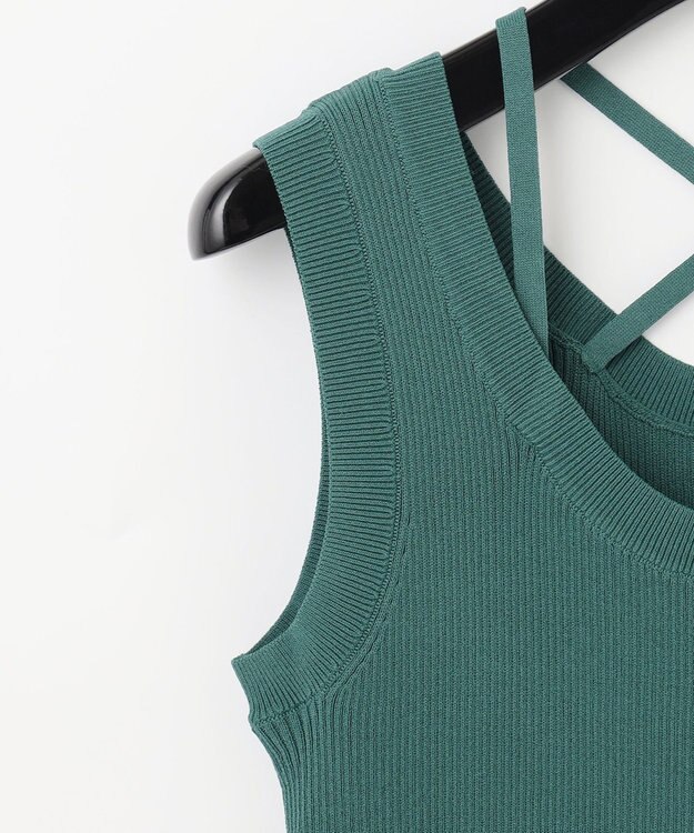 GRACE CONTINENTAL リブタンクニットトップ グリーン