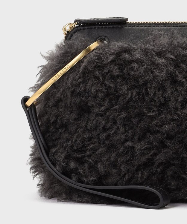 GRACE CONTINENTAL ORSETTO MORBIDO BAG ブラック