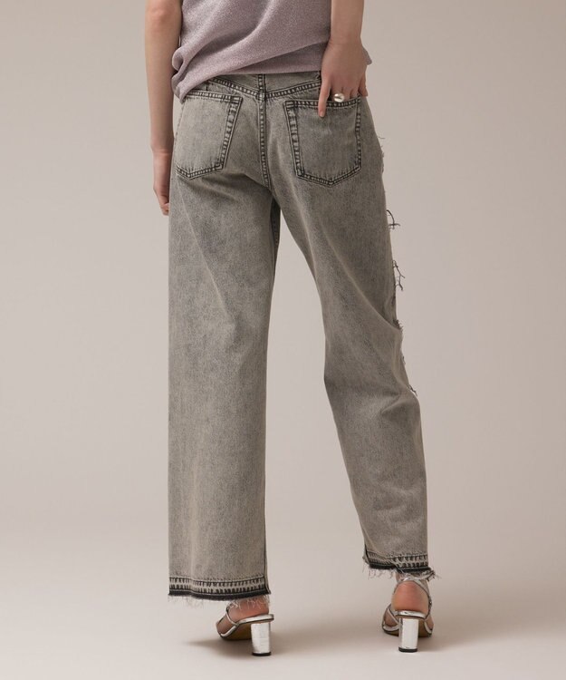 GRACE CONTINENTAL リメイクストレートデニムパンツ グレー