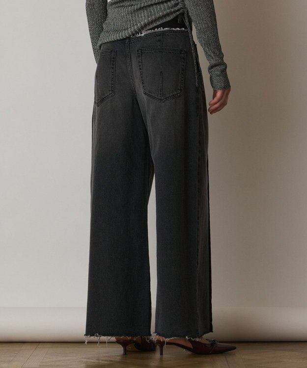 GRACE CONTINENTAL コンビデニムワイドパンツ ブラック