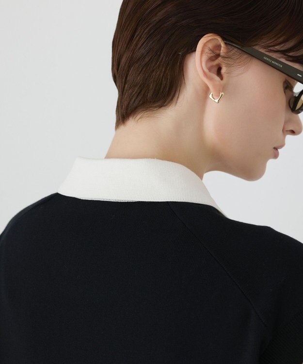GRACE CONTINENTAL ラガーポロニットトップ ブラック