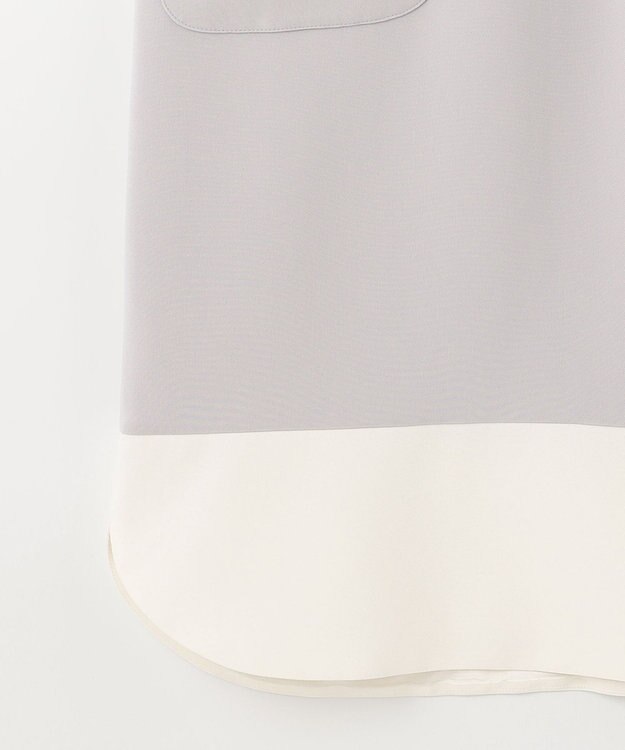 GRACE CONTINENTAL バイカラービジューワンピース グレー