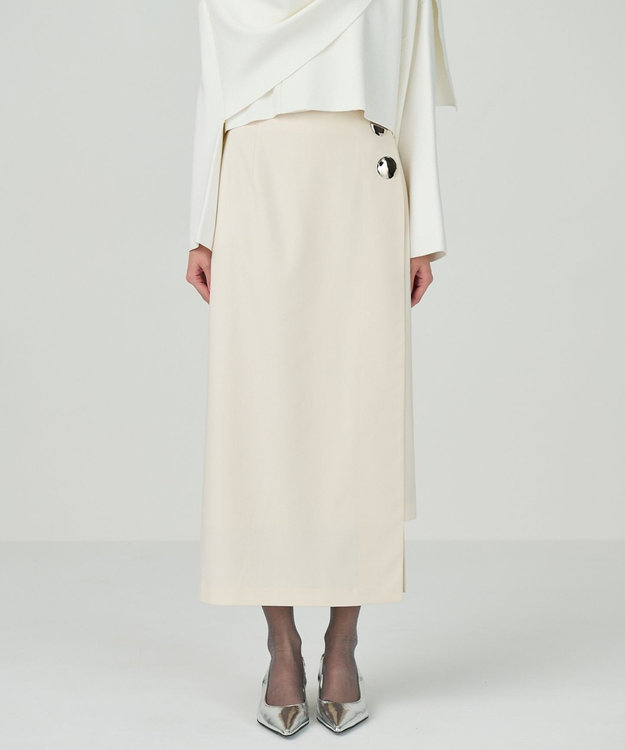 GRACE CONTINENTAL ケープショートニットトップ ホワイト