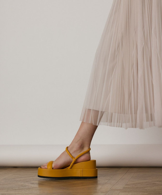 GRACE CONTINENTAL チュールマチプリーツスカート ベージュ