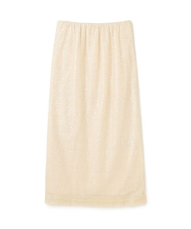 GRACE CONTINENTAL メッシュスパンコールタイトスカート ゴールド