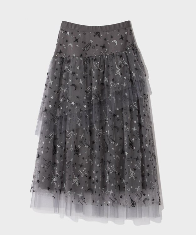 GRACE CONTINENTAL スペースembチュールスカート グレー