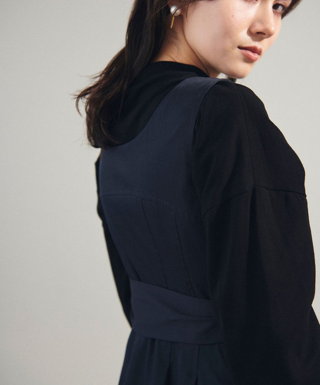 GRACE CONTINENTAL ジップディテールワンピース ブラック