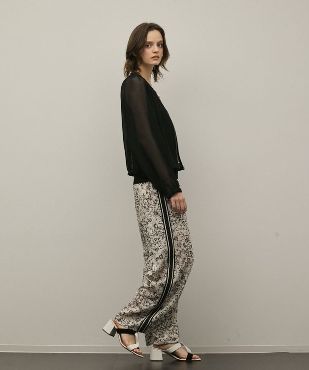 GRACE CONTINENTAL ノーカラーカラミブルゾン ブラック