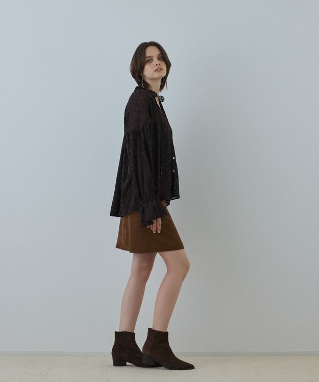 GRACE CONTINENTAL ヨウリュウembカフタンブラウス ブラウン