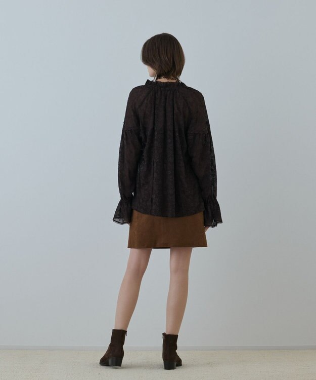 GRACE CONTINENTAL ヨウリュウembカフタンブラウス ブラウン