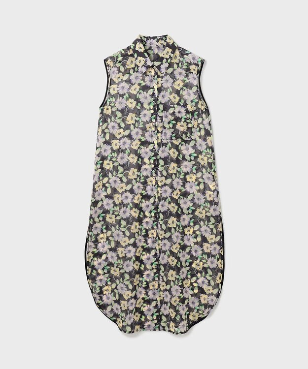 GRACE CONTINENTAL フラワーロングシャツ ブラック