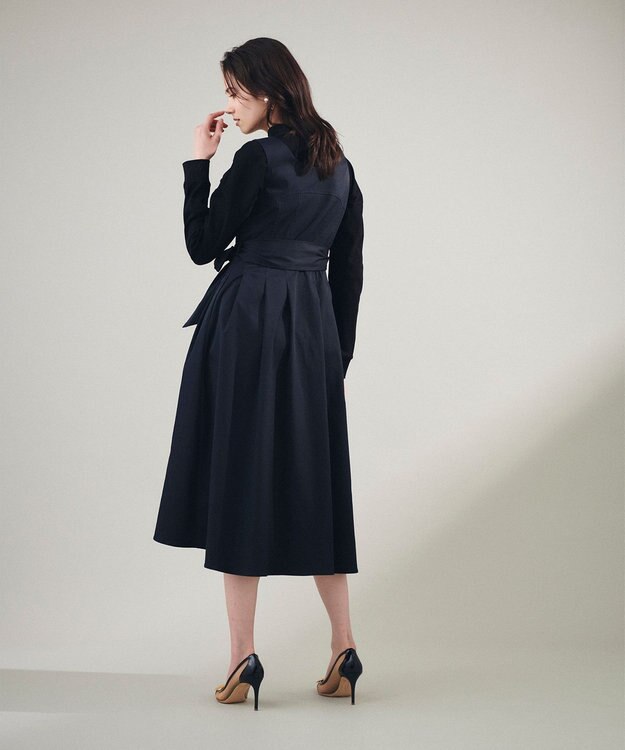 GRACE CONTINENTAL ジップディテールワンピース ブラック