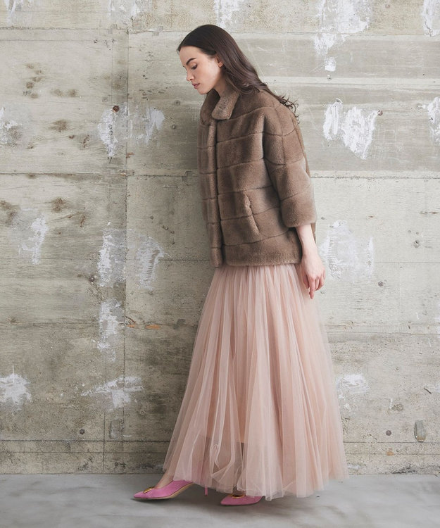 GRACE CONTINENTAL 【LOU ANDREA】フェイクショートコート ベージュ