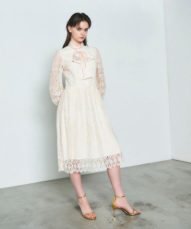 新品✨️ダイアグラム レースボウタイワンピース 2024 総レース ロング 黒 新品✨️ダイアグラム レースボウタイワンピース 2024 総レース