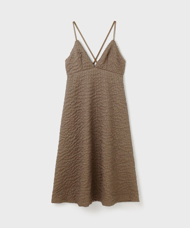 GRACE CONTINENTAL エンボスキャミワンピース ブラウン