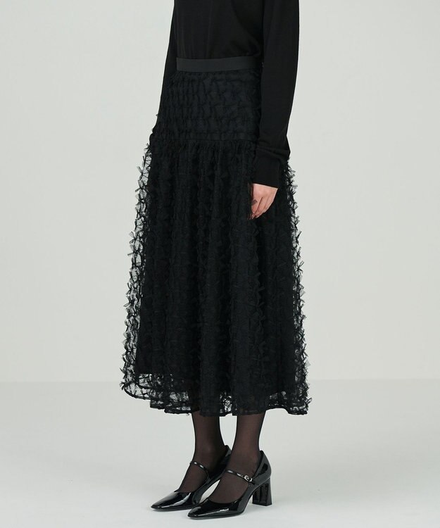 【美品】グレースコンチネンタル コスメ刺繍チュールスカート フラワー刺繍チュールスカート / GRACE CONTINENTAL | GRACE
