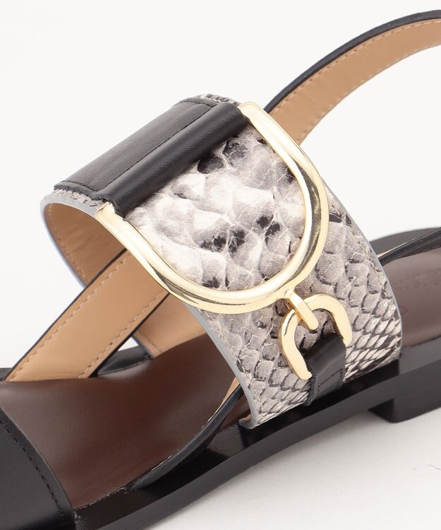 GRACE CONTINENTAL CORSO ROMA パイソンサンダル ブラック