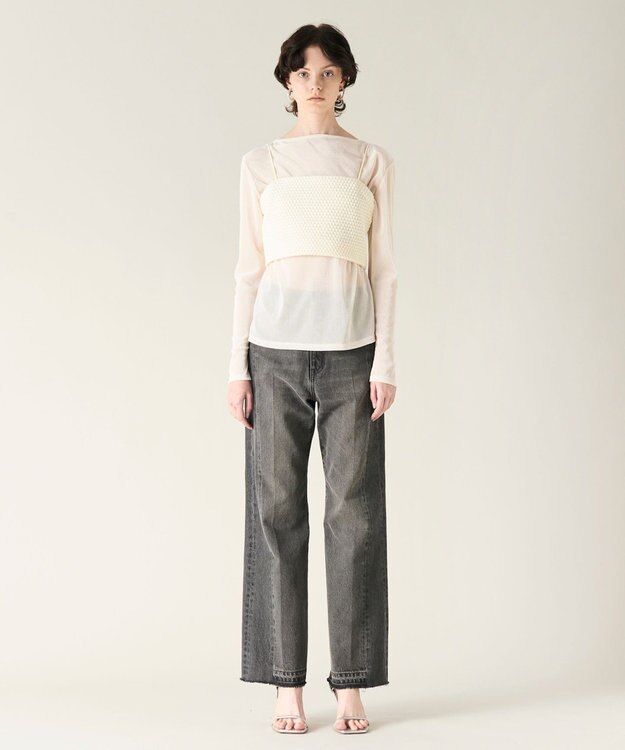 GRACE CONTINENTAL ニットライクレースビスチェ キナリ