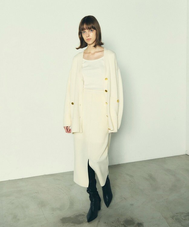 GRACE CONTINENTAL メリノウールニットカーディガン ホワイト