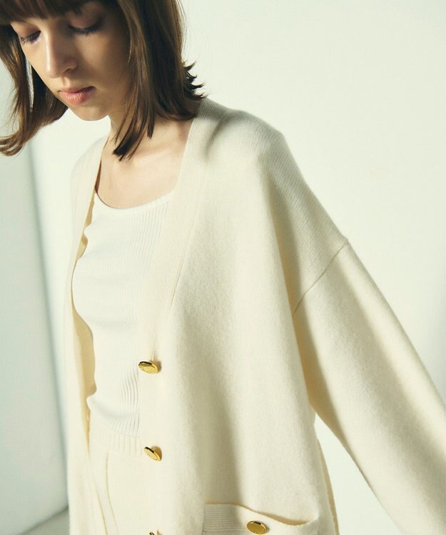 GRACE CONTINENTAL メリノウールニットカーディガン ホワイト