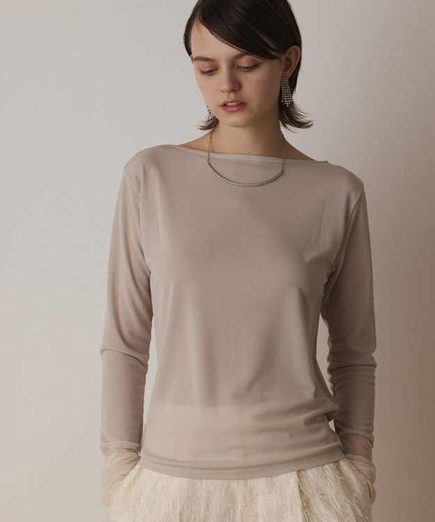 GRACE CONTINENTAL シアーアセテートカットトップ ベージュ