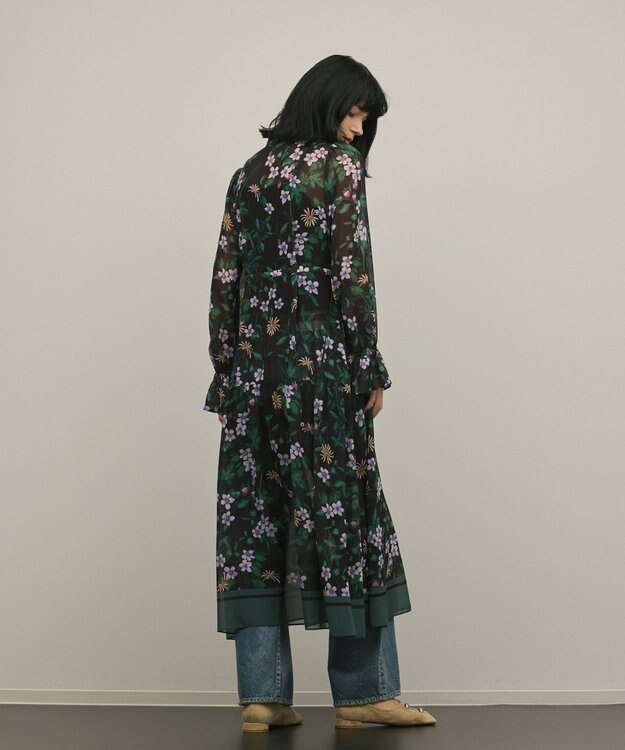 GRACE CONTINENTAL ドロストティアードフレアワンピース ブラック