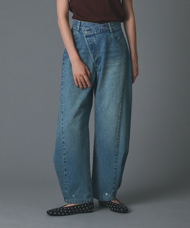 GRACE CONTINENTAL ラップ2wayデニムパンツ ブルー