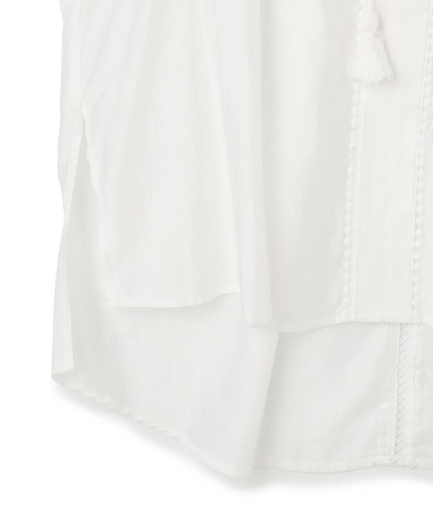 GRACE CONTINENTAL ヤシ柄カットワークトップ ホワイト