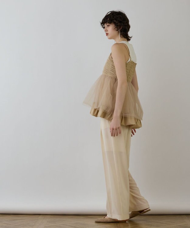 GRACE CONTINENTAL タフタチュールキャミ ベージュ