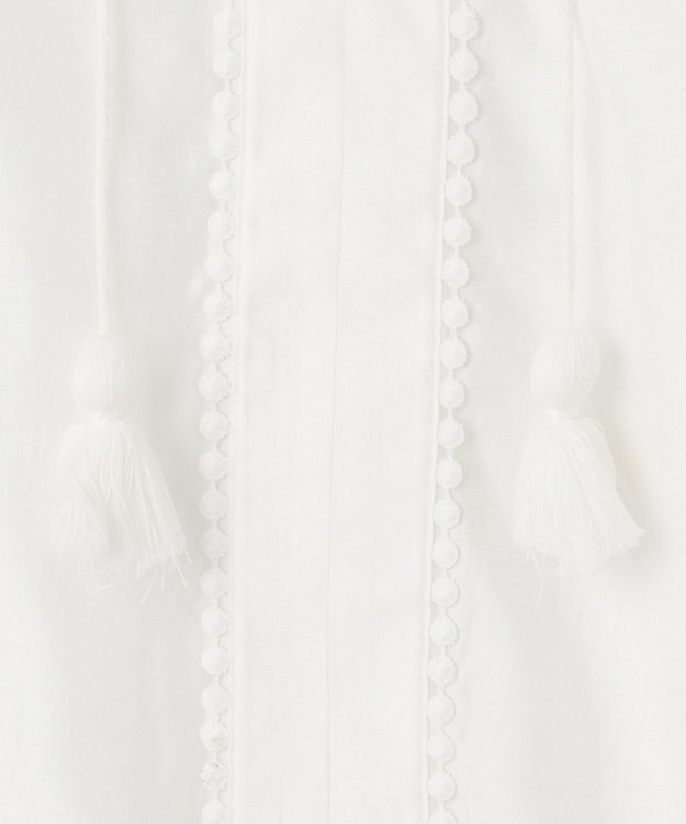 GRACE CONTINENTAL ヤシ柄カットワークトップ ホワイト