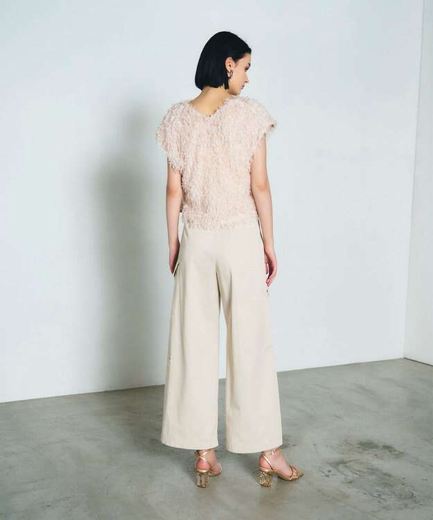 GRACE CONTINENTAL アシンメトリーワークパンツ ベージュ