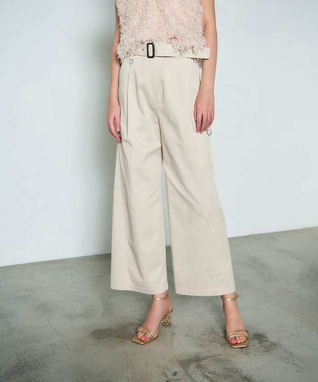 GRACE CONTINENTAL アシンメトリーワークパンツ ベージュ