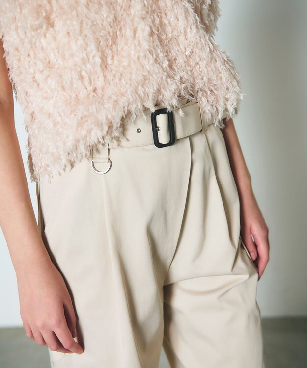 GRACE CONTINENTAL アシンメトリーワークパンツ ベージュ