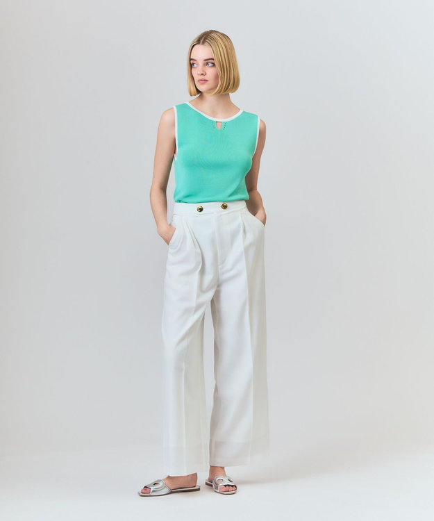 GRACE CONTINENTAL マリンワイドパンツ ホワイト