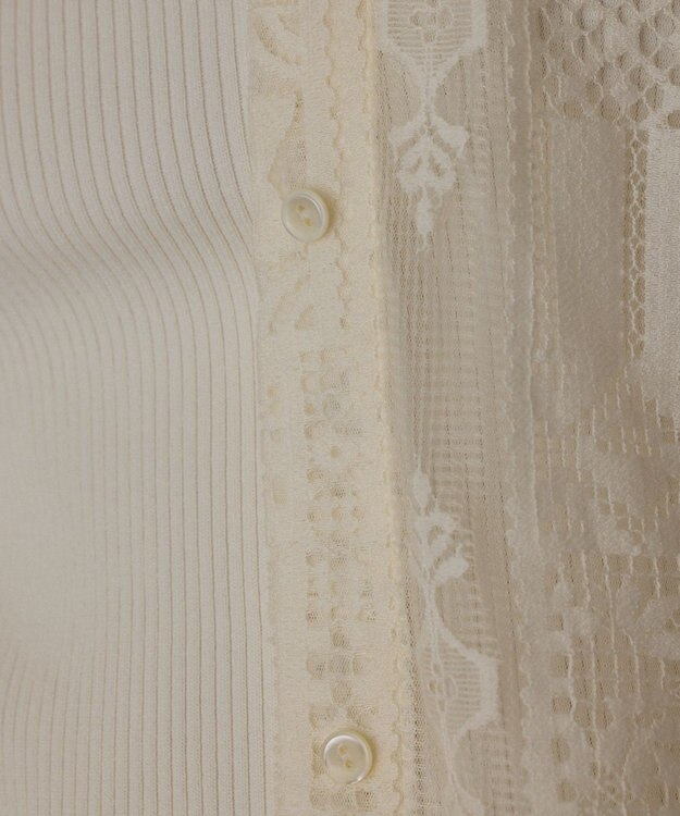 GRACE CONTINENTAL キカレースフード付トップ キナリ