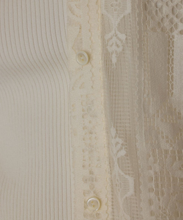 GRACE CONTINENTAL キカレースフード付トップ キナリ