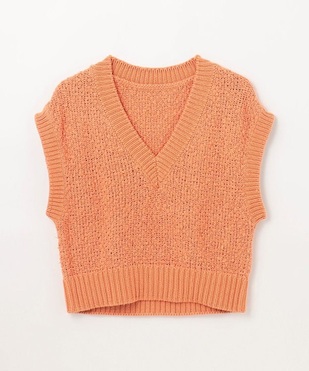 GRACE CONTINENTAL カノコショートニットトップ オレンジ