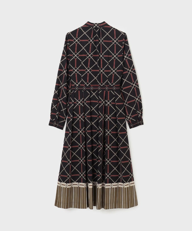 GRACE CONTINENTAL チェーンベルトプリントワンピース ブラック