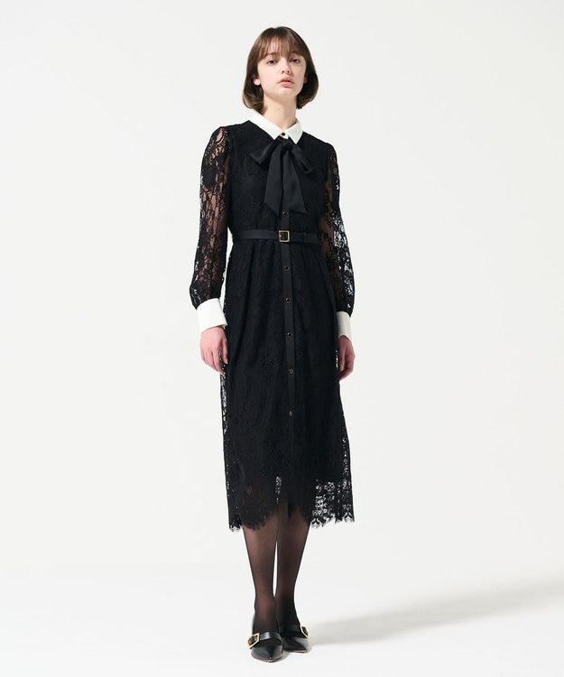 GRACE CONTINENTAL コードレースシャツドレス ブラック