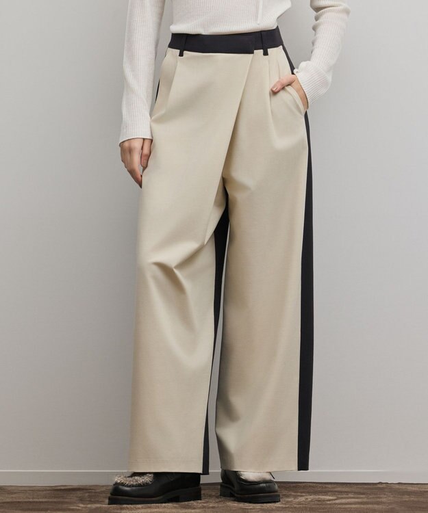 GRACE CONTINENTAL ラップワイドパンツ ベージュ