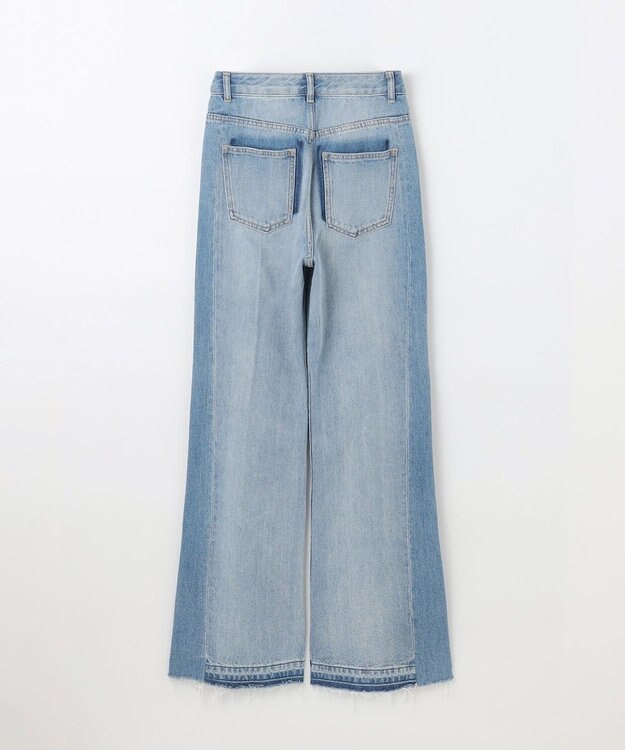 GRACE CONTINENTAL サイド切替フレアデニムパンツ サックス