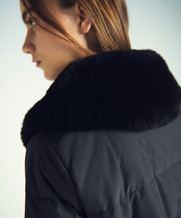 GRACE CONTINENTAL ファーパーツ付ロングダウン ブラック