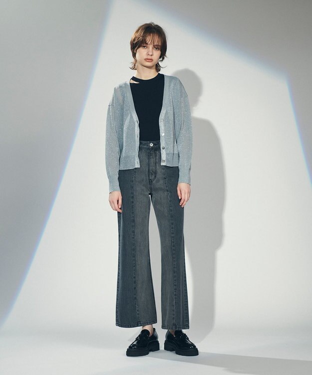 19aw GRACE CONTINENTALシアーリブVネックニットカーディガン