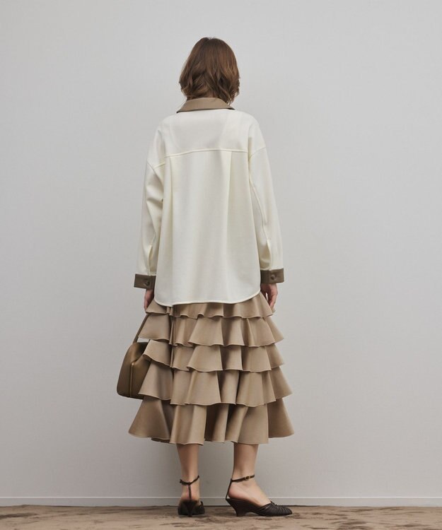 GRACE CONTINENTAL ティアードフリルスカート ベージュ