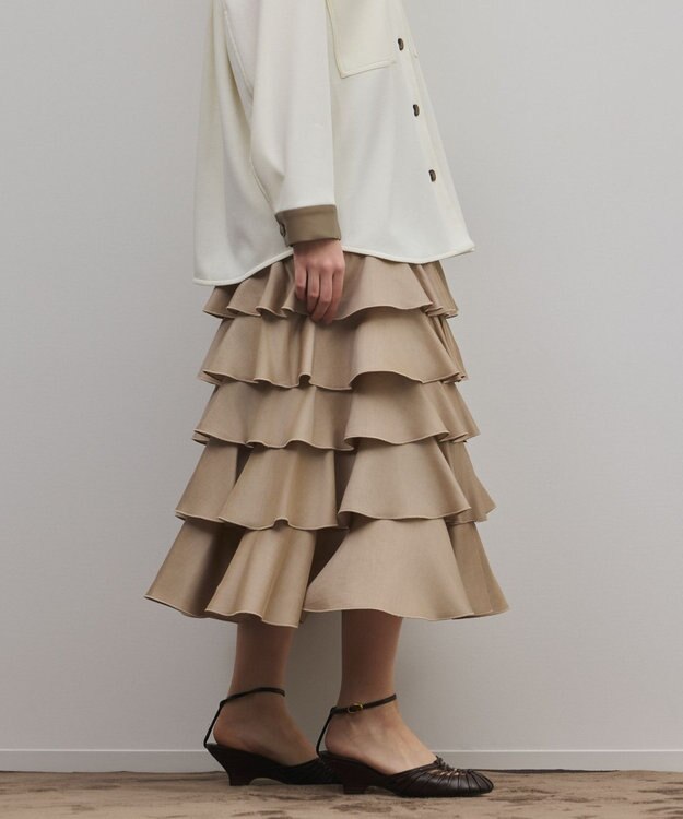 GRACE CONTINENTAL ティアードフリルスカート ベージュ