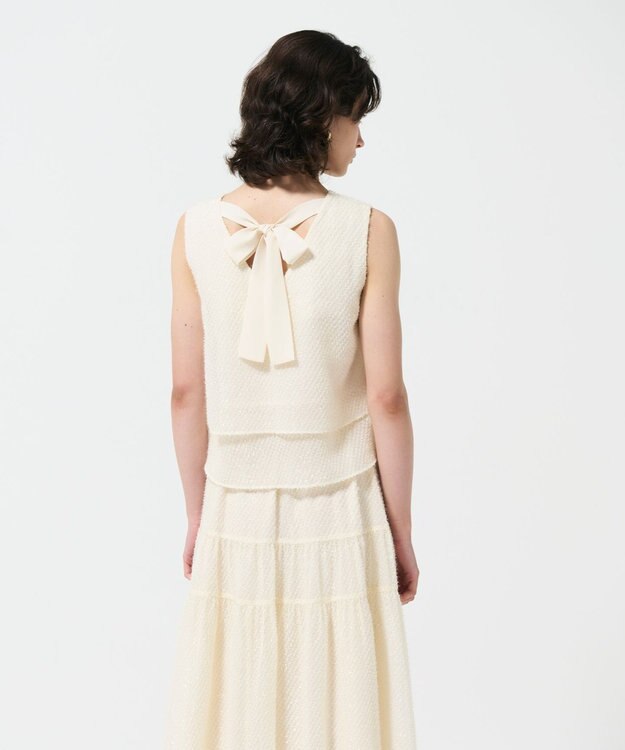 GRACE CONTINENTAL シフォンカットジャガードトップ キナリ