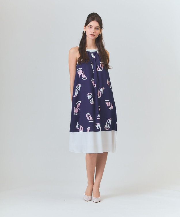 GRACE CONTINENTAL マリンホルタードレス ネイビー